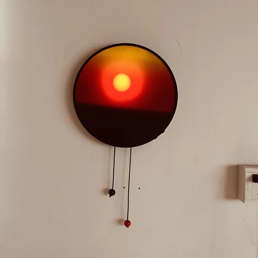 Carregamento usb lâmpada de parede quarto atmosfera pôr do sol lâmpada criativa levantamento nascer do sol luz da noite decoração interior arte pintura