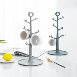 Plastic Mug Holder Coffee Cup Rack Stand Tumbler Shelf Bottle Display Tree Cup Storage Container Holder For Kitchen Decor