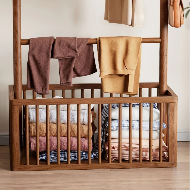 Solid wood hanger, floor-to-ceiling bedroom living room secondary net hanger