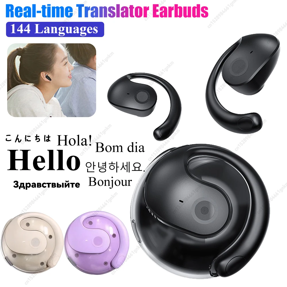 Real Time 144 Languages Translator Earbuds 98% Accuracy Instant Voice Language Translator Headphones AI Translator Device