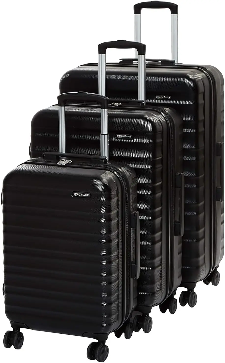 Basics 3-Piece Set Hardside Spinner, Black