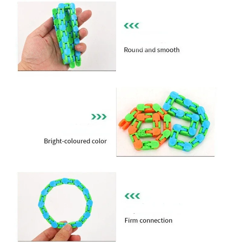 1pc Wacky Tracks Snap and Click Fidget Toys Kids Autism Snake Puzzles Classic Sensory Toy