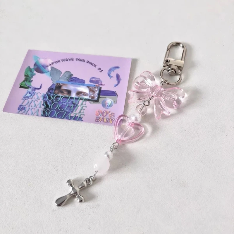 Chic Beaded Phone Chain Fashionable Keyring Pendant for Women Fashionable Key Chain Pendant Stylish Ornament for Bag