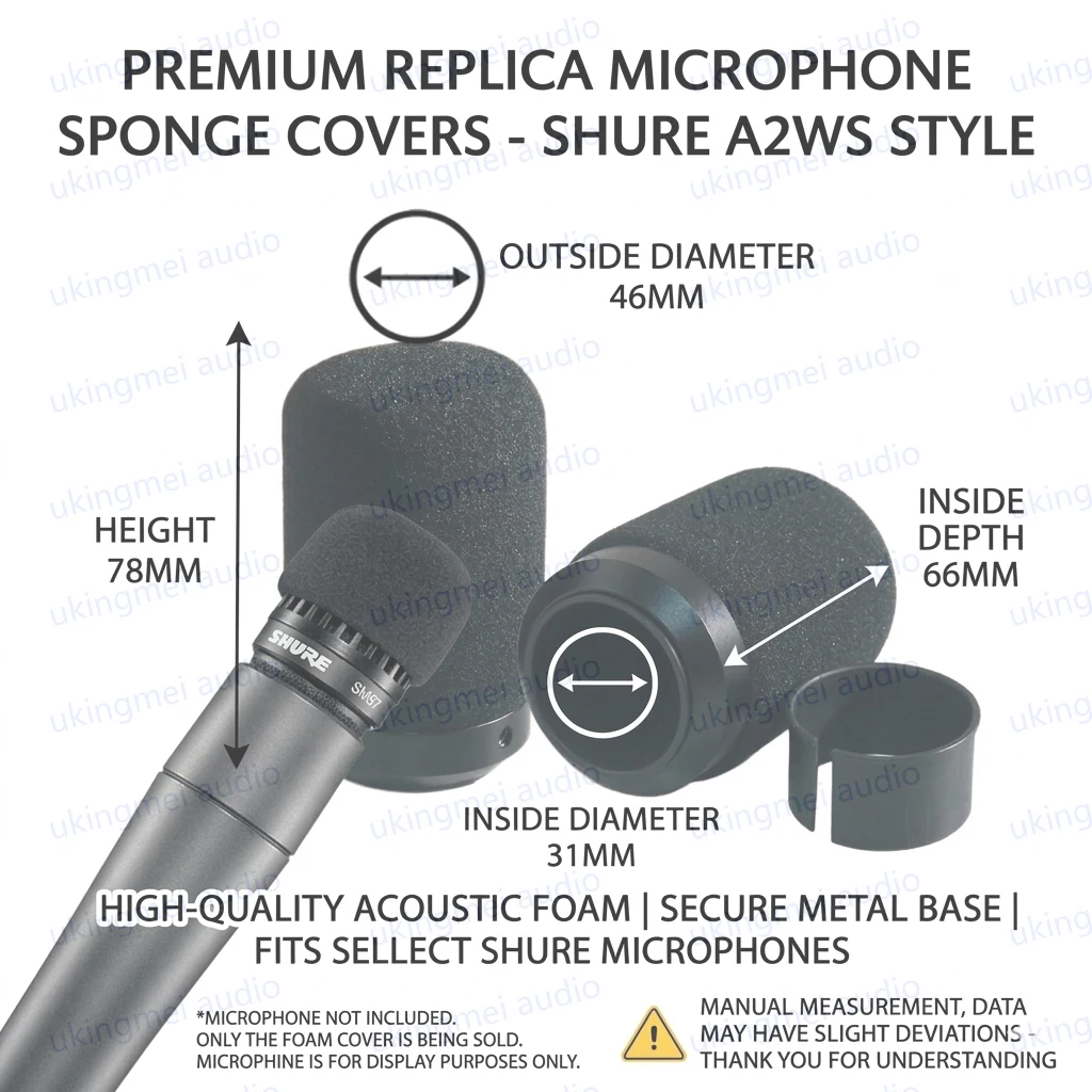 Locking Microphone Windscreen Microphone Foam Windscreen for SM57 545 Series Mic Exterior Cuts Down on Breath&Wind Noise 1 Piece