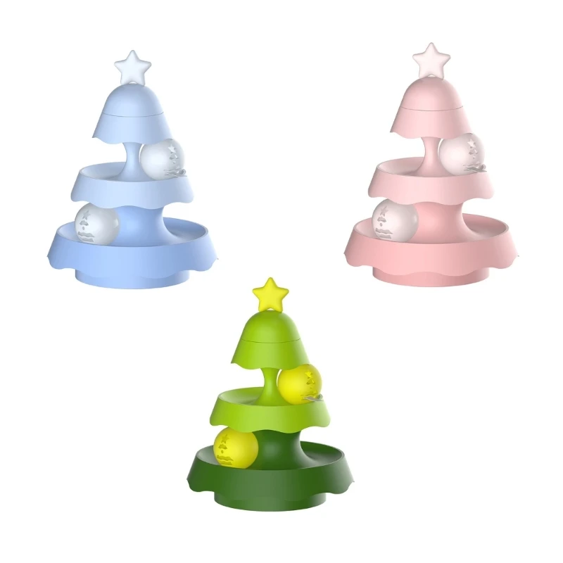 

Christmas Tree Cats Track Toy Interactive Toy Intelligence Training Amusements Plate Tower Cats Scratching Toy