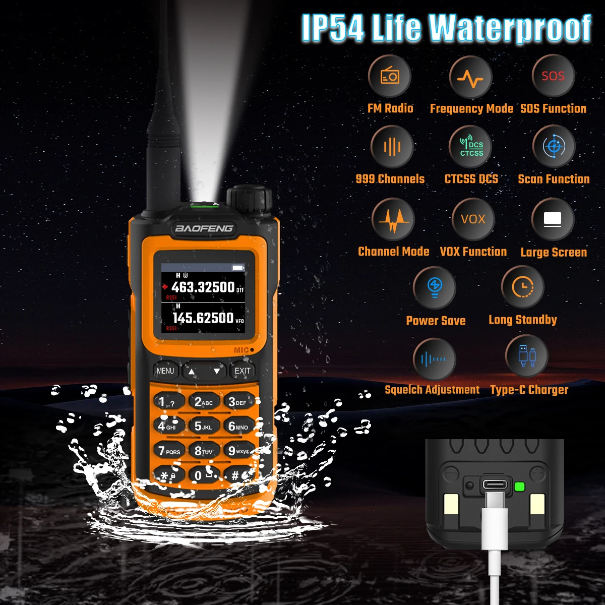 BaoFeng Walkie Talkie UV20 Wireless Copy Frequency Poweful Waterproof Two Way Radio 16KM Long Range UV-5R Ham Radio UV-17 Pro