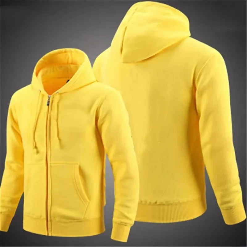 

Autumn Hooded Cardigan Sweatshirt Casual Versatile Plain Color Men's Zip Up Hoodie Comfortable Loose Fit Streetwear Fashion