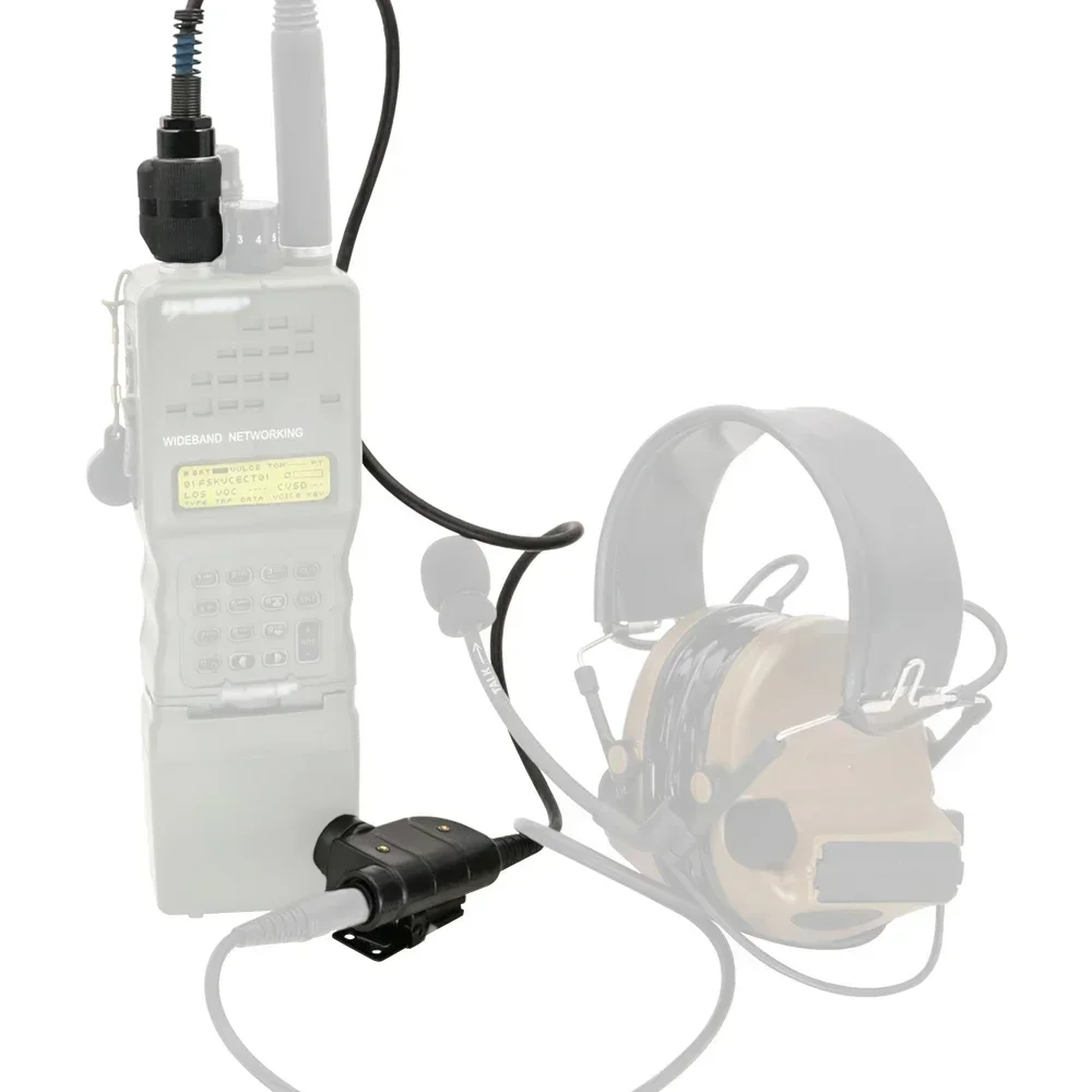 Tactical PTT 6 Pin Silynx Ptt per AN/PRC148 152 Walkie Talkie per PELTO/MSA Defense Headset Shooting Tactical