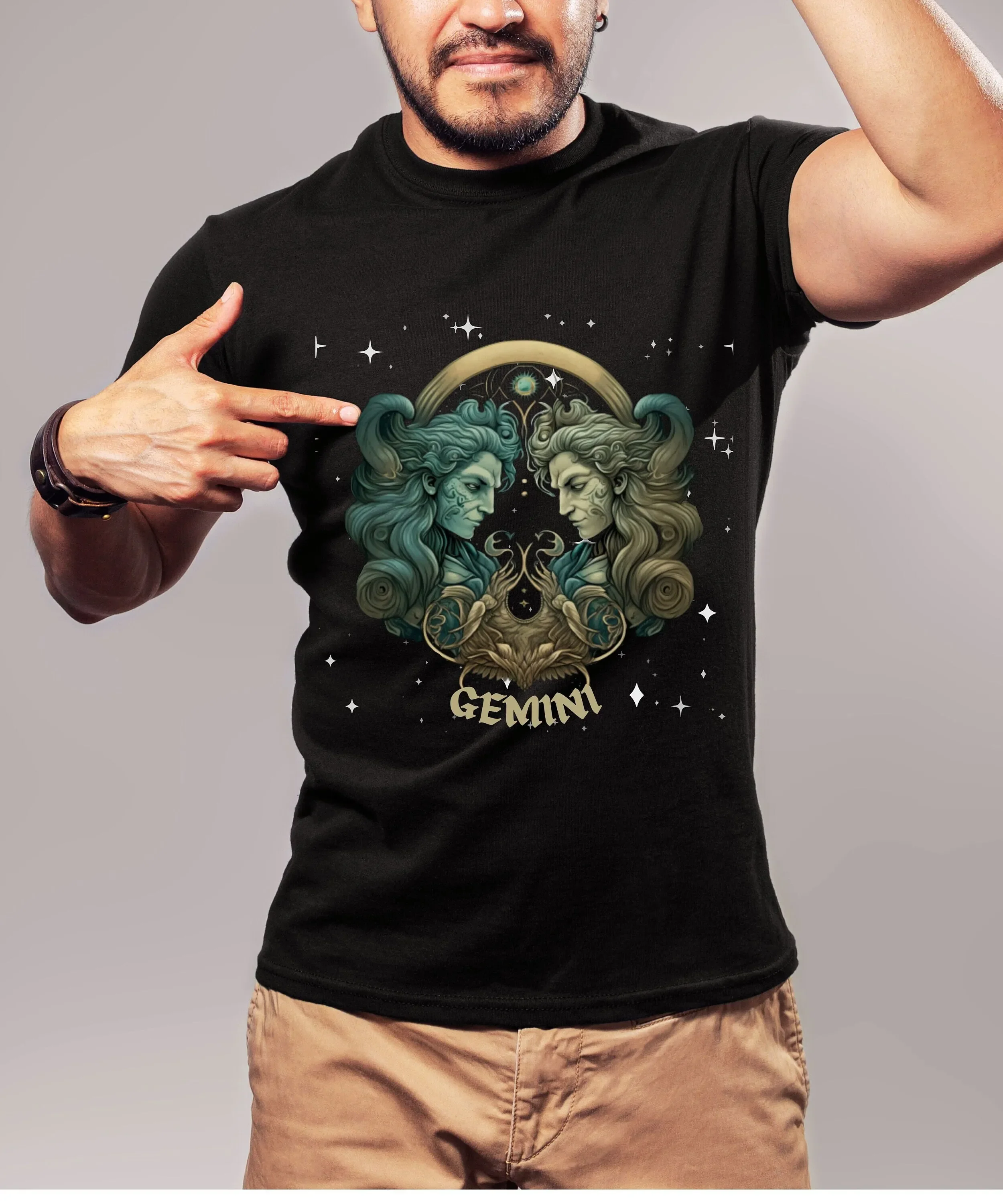 Gemini Zodiac T shirt Horoscope Astrology Top Star Sign