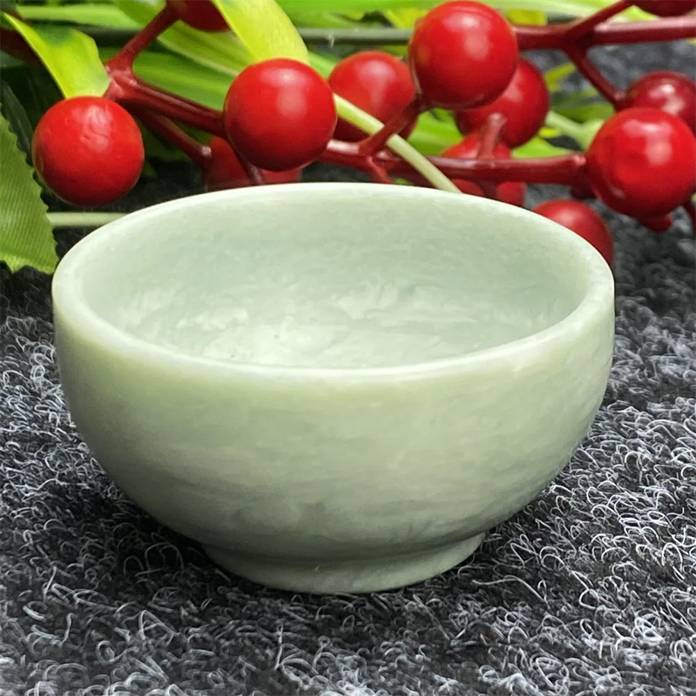 40g—60gMinerales Natural Stone Jade Bowl Tableware And Wine Set Reiki Healing Mineral Specimen Home Decor Room Decoration