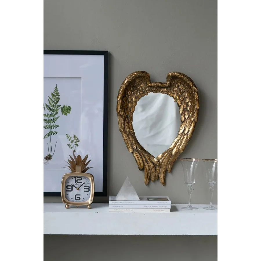 22" x 16" Golden Wing Accent Mirror Wall Mirror for Living Room Entryway Bedroom Foyer Office