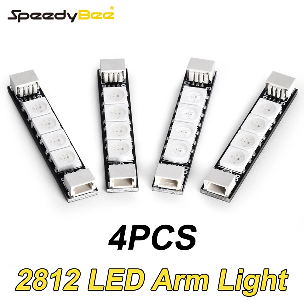 

SpeedyBee LED Light 2812 LED Arm Light RGB Arm Light Strip Programable Two Ways to Connect 4PCS 2812 Arm LEDs For 2812 Aircraft