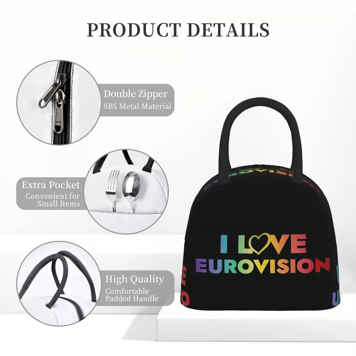 

I Love Eurovision Insulated Lunch Bag for Women Office Cooler Thermal Food Box Tote Portable Lunch Boxes Container