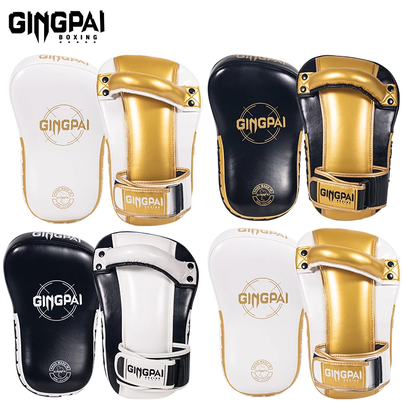 1 Pair Muay Thai Hands Target Combat Sanda Boxing Leg Target Curved Foot Target Boxing Combat Taekwondo Training Coach Equipment
