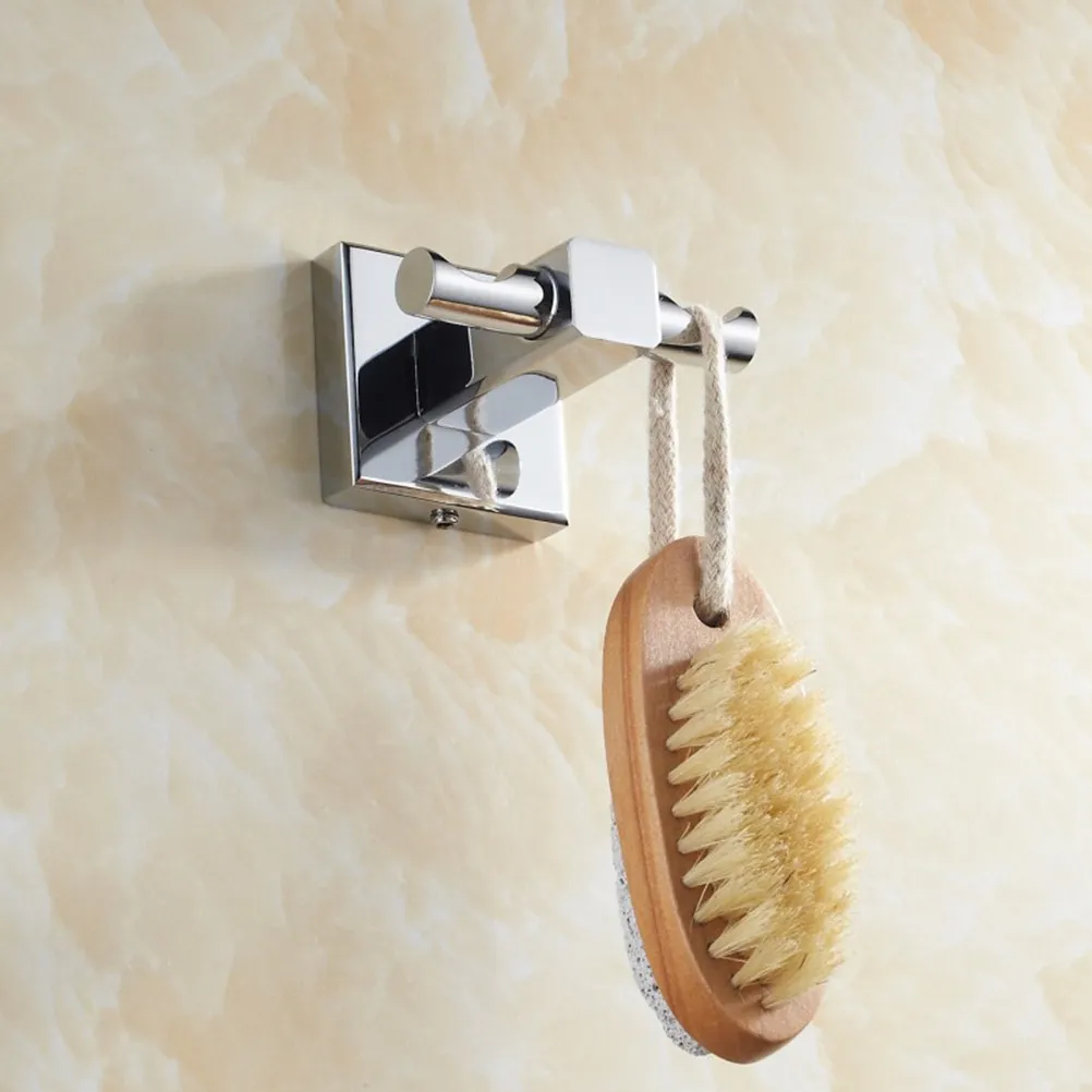 

Full Hook Heavy Duty Wall Mounted Double Towel Robe Clothes Hanger for Bath Kitchen Garage Rust Resistant Durable