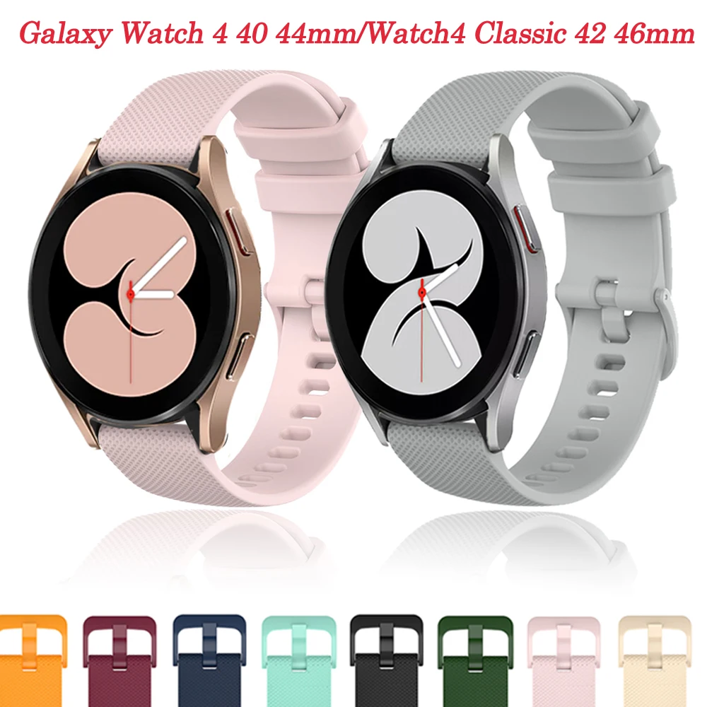 

20mm Soft Silicone Strap Watchband For Samsung Galaxy Watch4 40 44mm/Watch 4 Classic 42 46mm Original Bracelet Easyfit Wristband