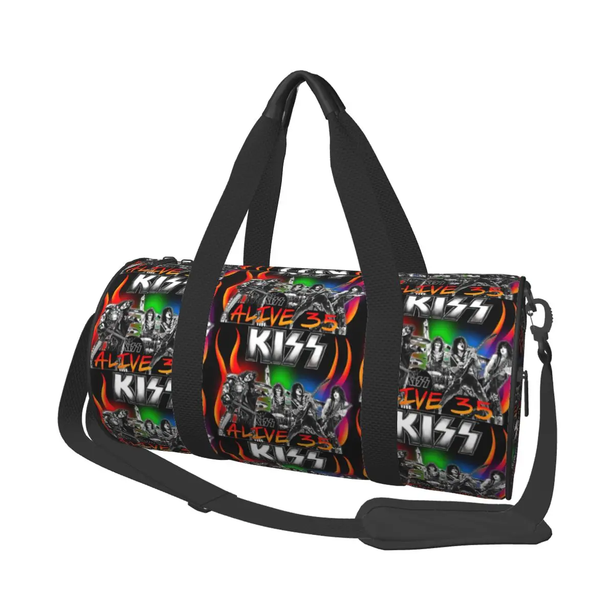 

Heavy Metal Rock Music Band Kiss Large Duffle Gym Bag Waterproof Duffle Travel Bags Handbags Fitness bag