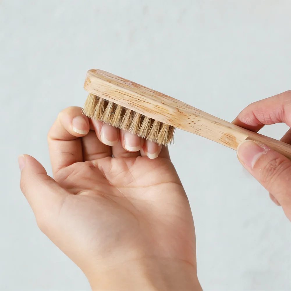

1/3 шт. Маленькая щетка для ногтей из массива дерева с длинной ручкой и щетиной из кабаньей щетины – Натуральный портативный инструмент для ухода за руками для очистки зазоров между ногтями