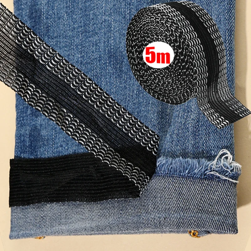 1-5M Zelfklevende Tape Voor Broek Rand Verkorten Broek Plakken Iron Op Broek Jeans Kleding Mouwen lengte Aangepast Tapes Naaien