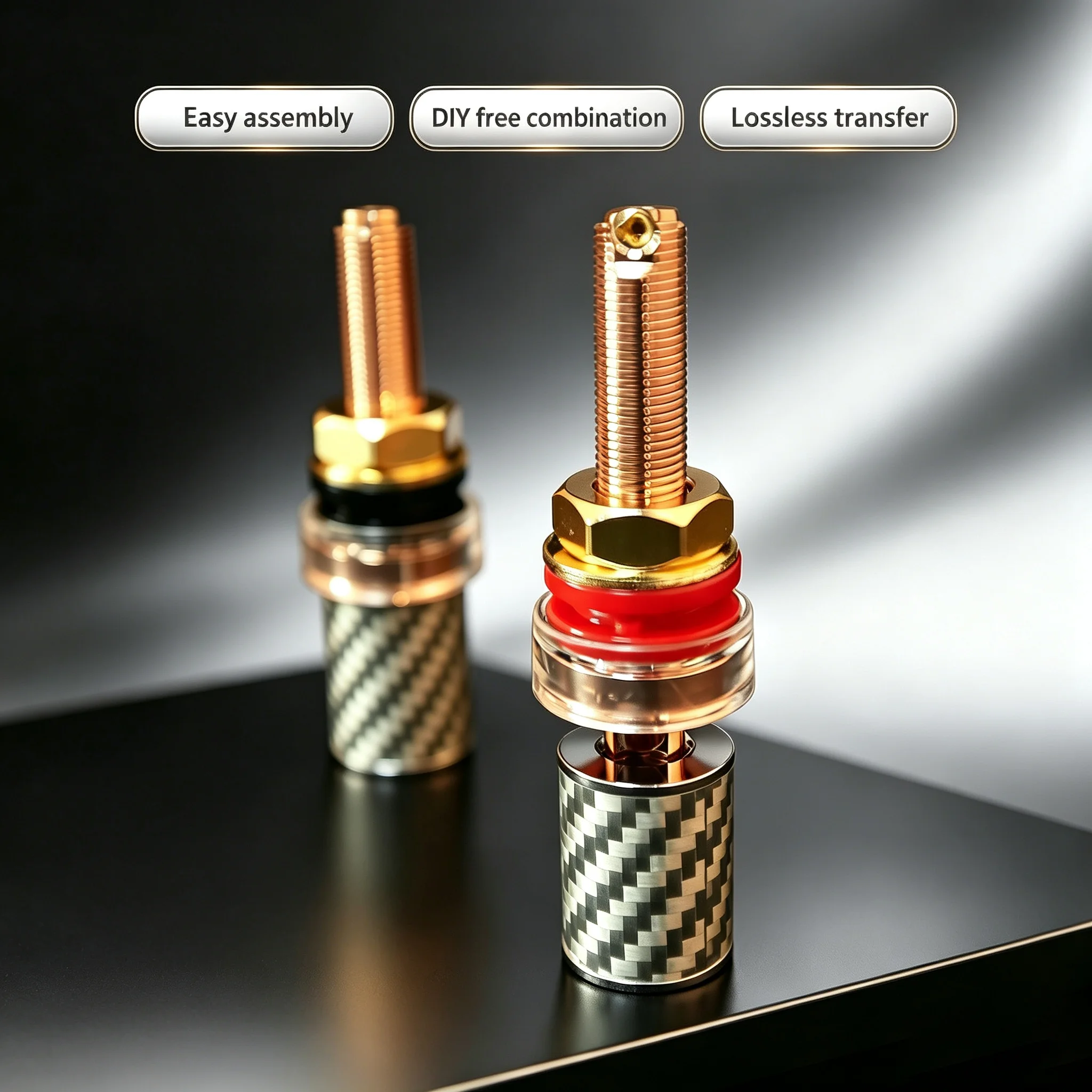 Copper Plated Speaker Binding Post 4mm Amplifier Speaker Terminal Connector for HiFi Audio Equipment