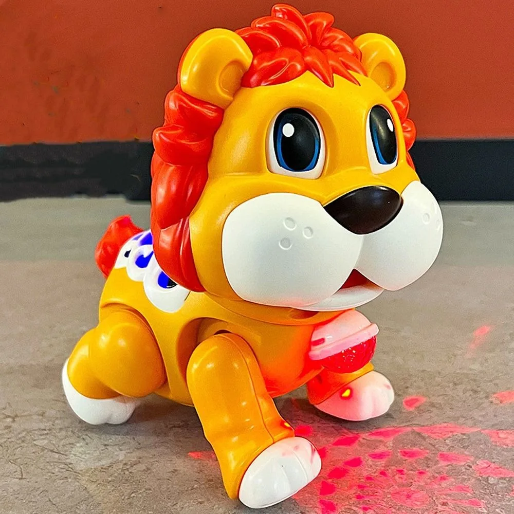 Canto Danza Lampeggiante Danza Animale Giocattolo Educativo Crawl Apprendimento Elettrico Craw Giocattolo di Apprendimento Leone Ippopotamo Con LED