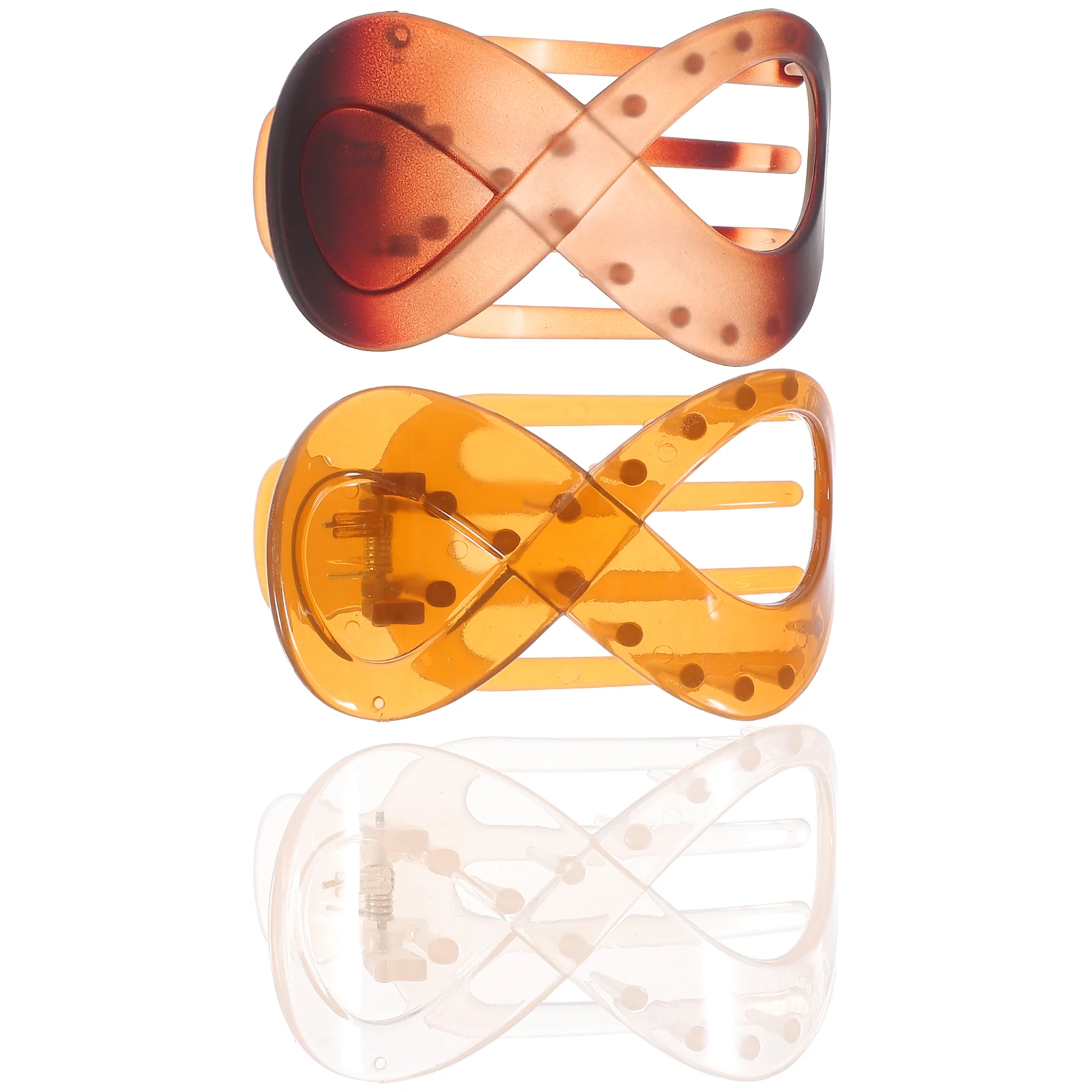 

3Pcs JellyCoffee MatteAmber LightOrange HairClips Women FlatClaw Barrettes ThickHair Styling Accessories