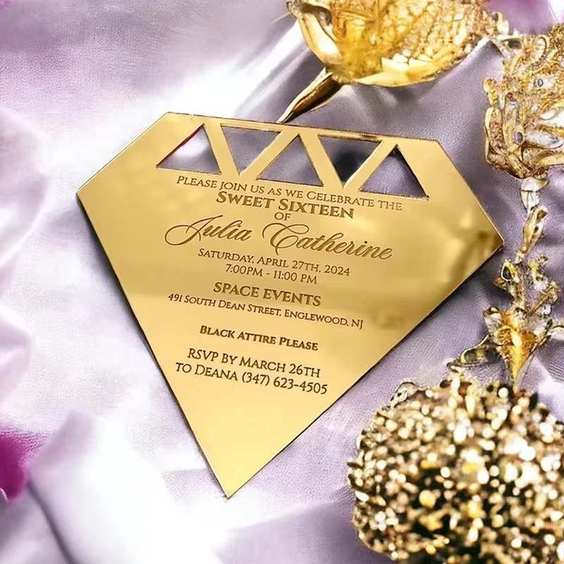 

Винтажные обручальные бриллианты на заказ, свадебные открытки, золотое зеркало, акриловые свадебные приглашения, открытки на день рождения с конвертом для видов