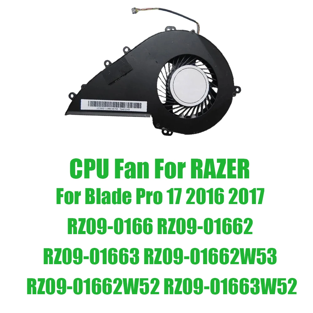 For RAZER For Blade Pro 17 2016 2017 RZ09-0166 RZ09-01662 RZ09-01663 RZ09-01662W53 RZ09-01662W52 RZ09-01663W52 DC12V 1A CPU Fan