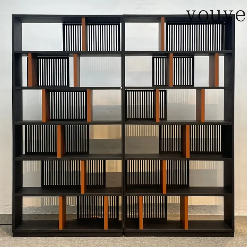 BJ Light Luxury Solid Wood Multi-layer Modern Ash Wood Bookshelf Simple Storage Shelf Study Open Bookcase Customization
