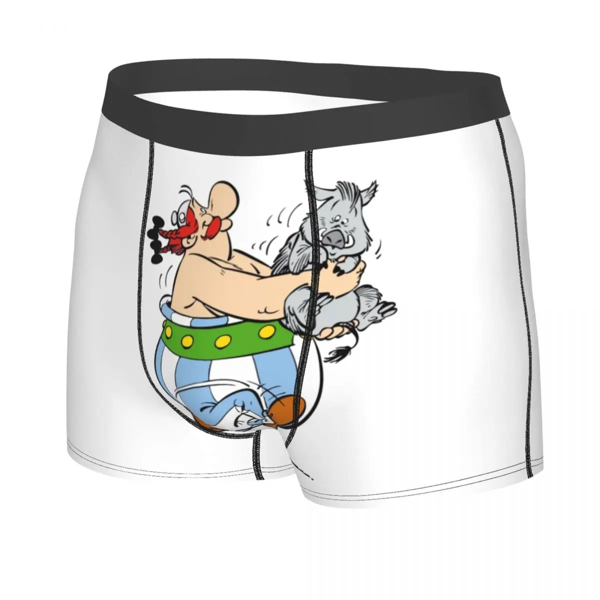 Custom Novelty Asterix And Obelix Boxers Shorts Panties Men\'s Underpants Comfortable Cartoon Briefs Underwear