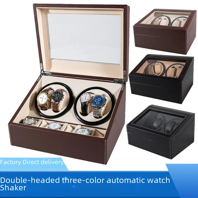 New4+6PULeather Automatic Winding Electric Watch Box Full Tooth Marlboro to Gear Shaking Watch Device