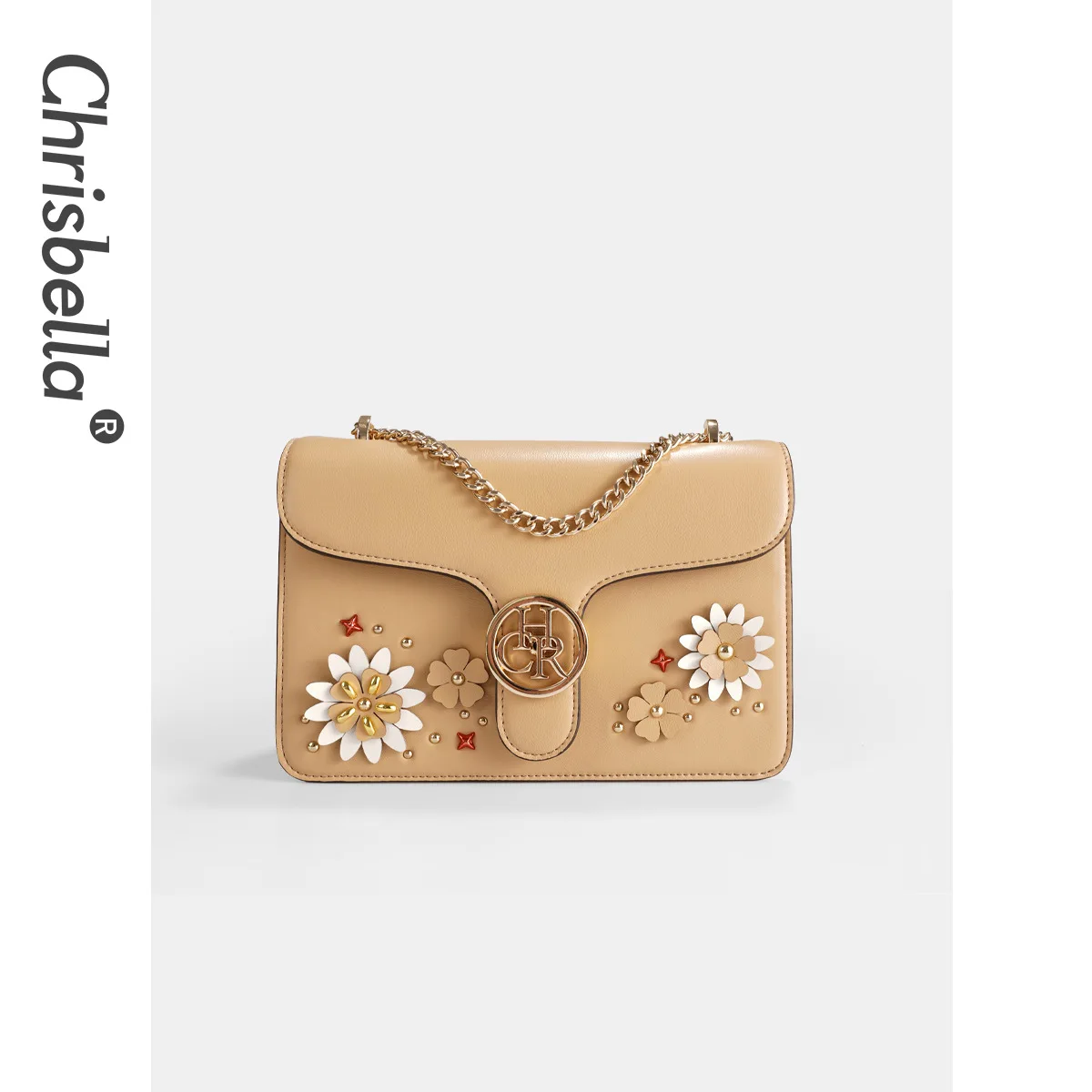 

Floral pattern chain bag, fashionable embroidered small square bag, new large-capacity simple women's shoulder/crossbody bag.