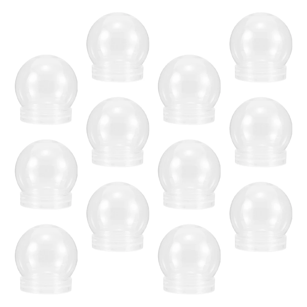 

12Pcs DIY Snow Globe Ball Set Transparent Plastic Water Globes with Removable Cap 150Ml for Christmas Gifts and Home Decor