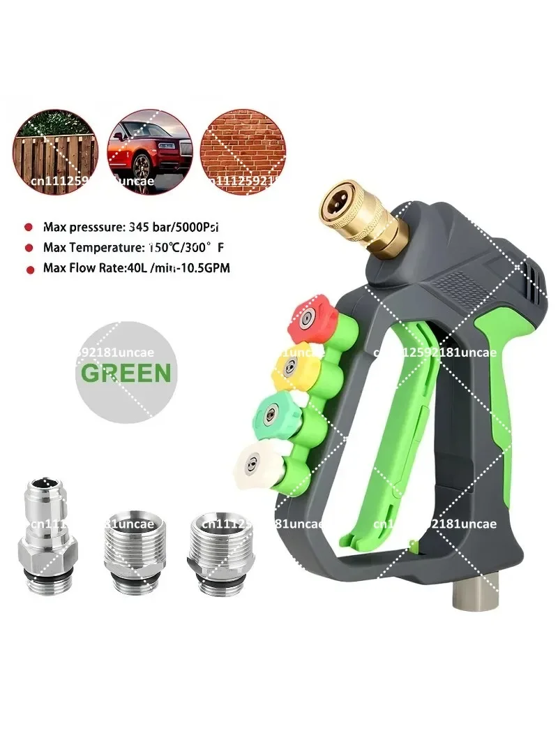 Heavy Duty Short Car Wash Gun Rotating Anti-Tangle High Pressure Nozzle Kit for Home And Professional Car Cleaning