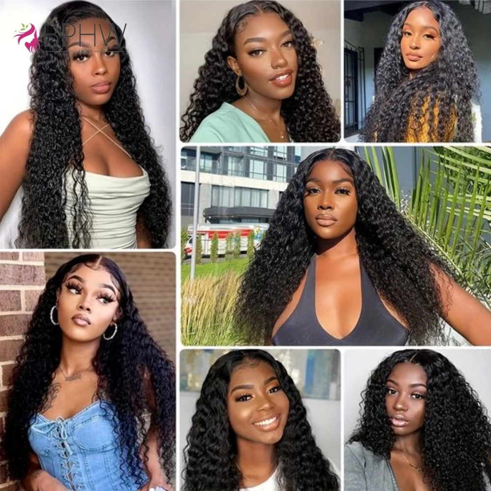 BPHW Deep Wave 3 Bundles With 4x4 Lace Closure Hair Weave Brazilian Hair 100% Human Hair Brown Lace Remy Hair For Black Women