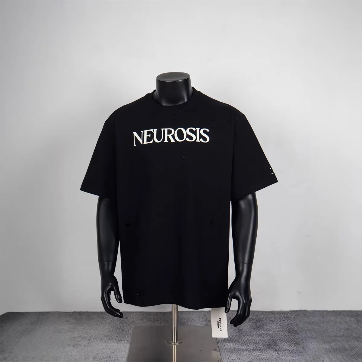 

Protocol Index Street Hip-Hop Style Letter Print Graffiti Craft Loose Men's and Women's Clothing