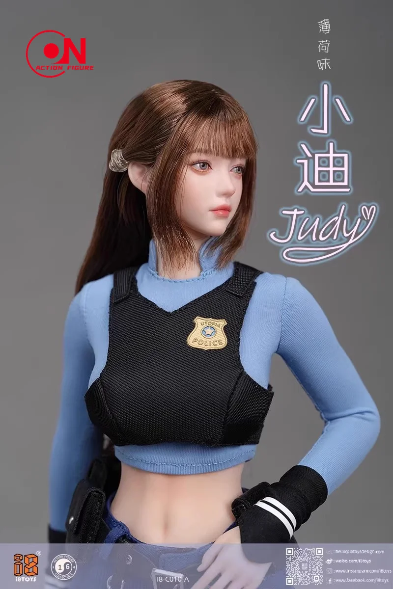 2025 Q3 I8TOYS 1/6 I8-C010 Mint gearomatiseerde Judy Beweegbare Ogen Head Sculpt Kostuum Kleding Model Fit 12 ''Soldaat Action Figure