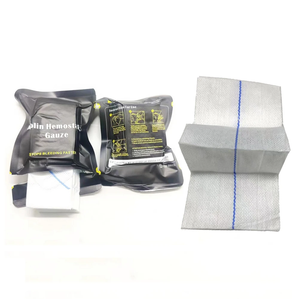 

Emergency Hemostatic Kaolin Gauze Soluble For Tactical Military First Aid Kit Medical Wound Dressing
