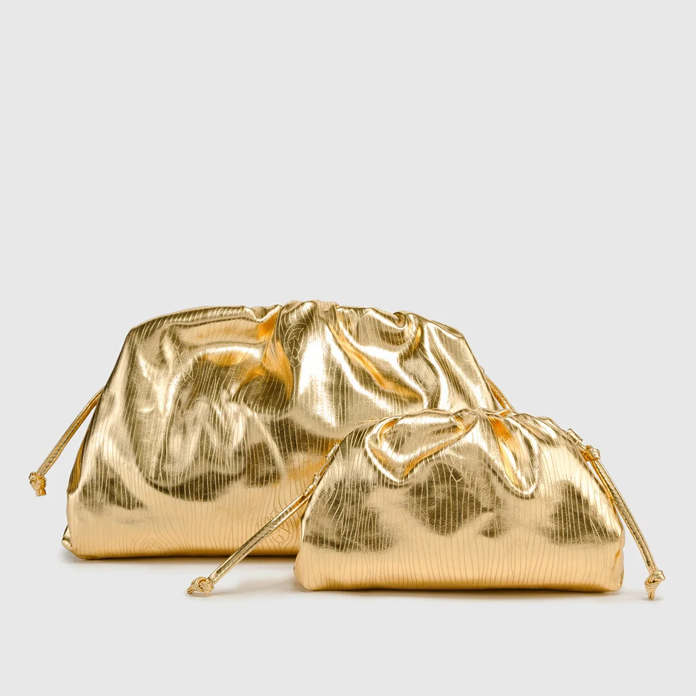 Sac à main nuage souple or argent pour femme, sac à main Dumpling Lady, bandoulière grande capacité, designer de luxe, nouveau, 2023