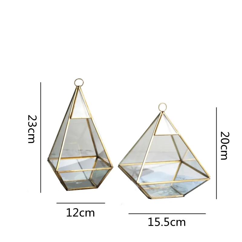 glass Geometric shape vase succulent plants Everlasting flower Home Decoration Flower terrarium glass containers flower vase