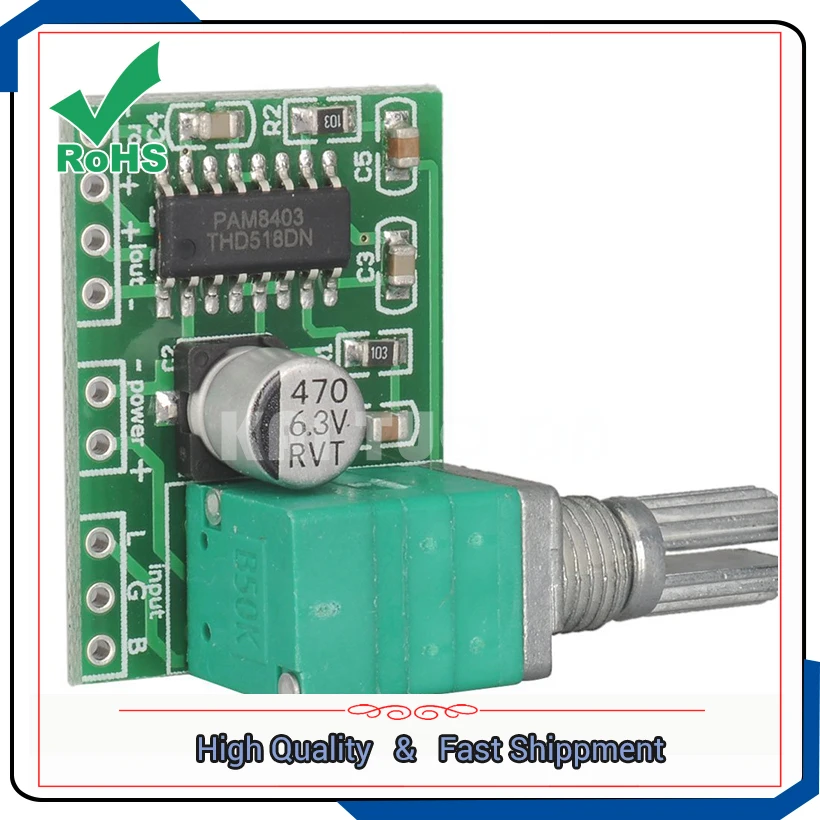 PAM8403 mini 5V digital power amplifier board with a switch potentiometer can USB power supply sound Amplifiers module module