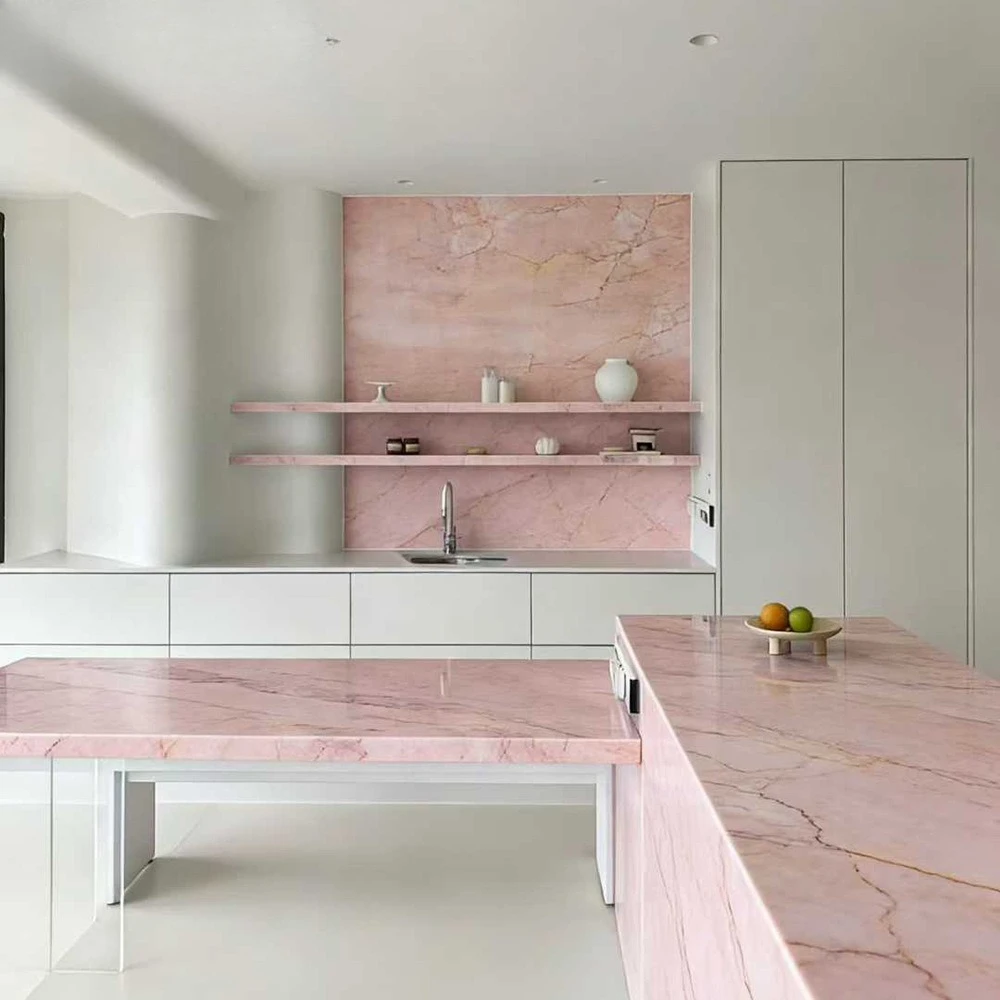 Four Seasons Pink Natural Marble, Dining Table Island Table Coffee Table Luxury Stone