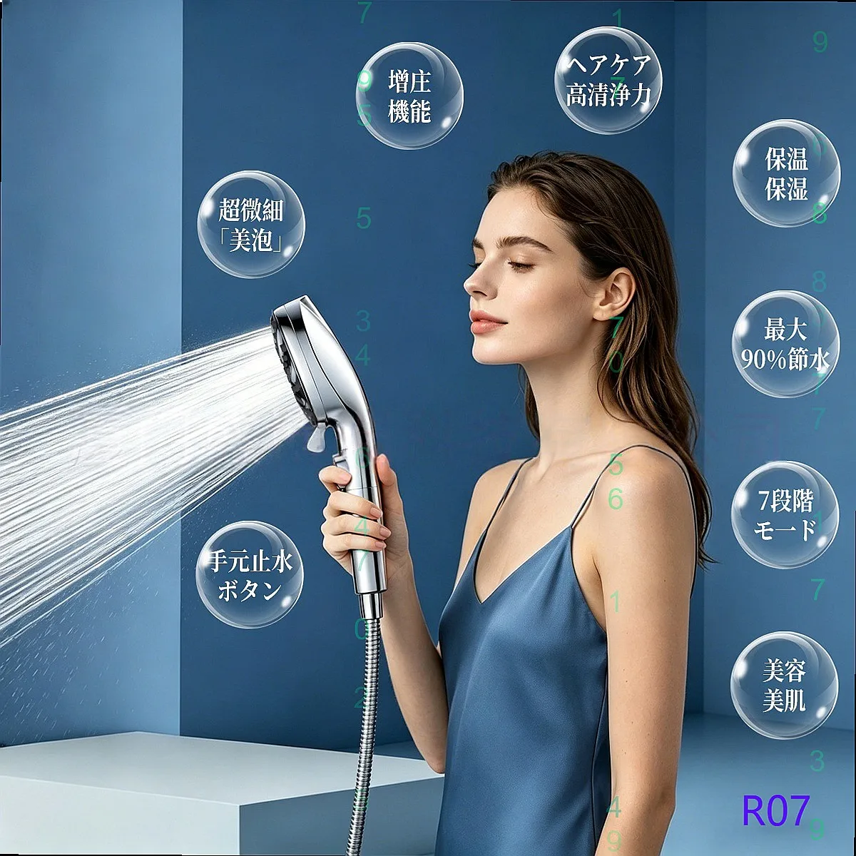 Japan Microbubble Shower Head, 9 Modes, Nano Filter, High Pressure Beauty Spa
