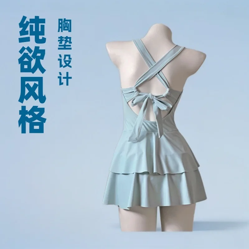 New swimsuit women cover their bellies and look thin, super elastic and quick-drying ins wind girl vacation hot spring