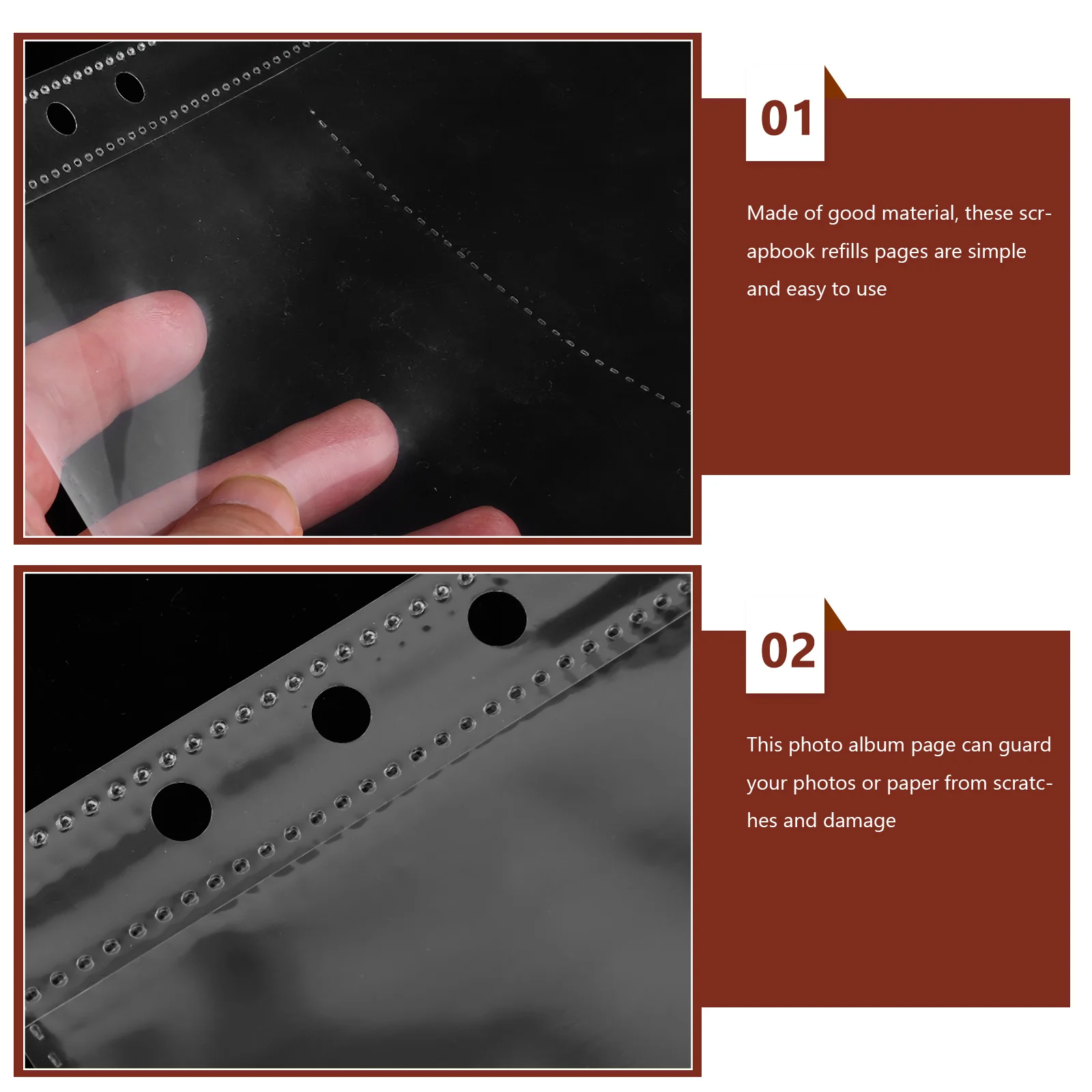 5 كتب سجل القصاصات عبوة الصفحات A5 حافظات الصفحات البلاستيكية الأكمام ألبوم الصور ورقة حماة سجل القصاصات الموثق الملحقات #5