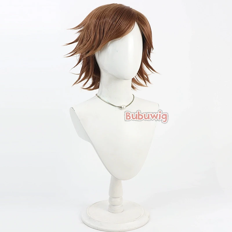Bubuwig Synthetic Hair Asuka Kazama Cosplay Wigs Tekken 8 Asuka Kazama Halloween 30cm Short Straight Brown Wig Heat Resistant 4