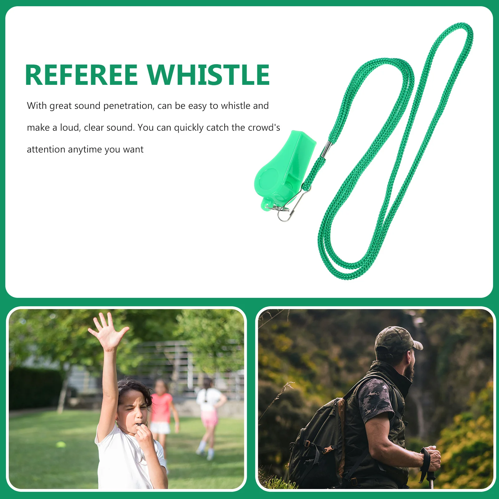 

4Pcs Whistle Compact Deafening Sound Whistle with Lanyard for Outdoor Adventure Hiking Travel