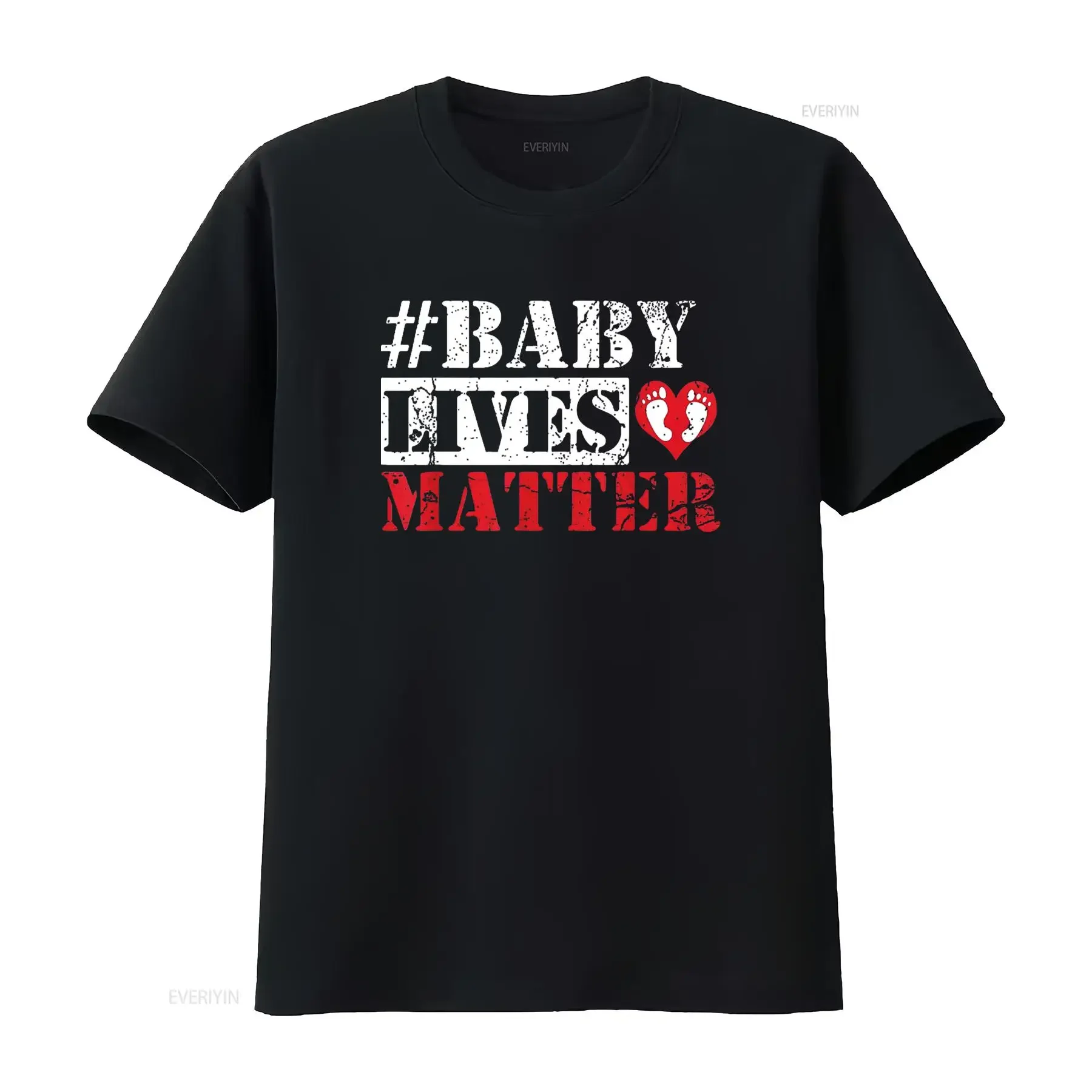 Mens Pro Life Baby Lives Matter Anti Abortion Fetus T Shirt Black X Large vintage Washed Casual fashion Slightly