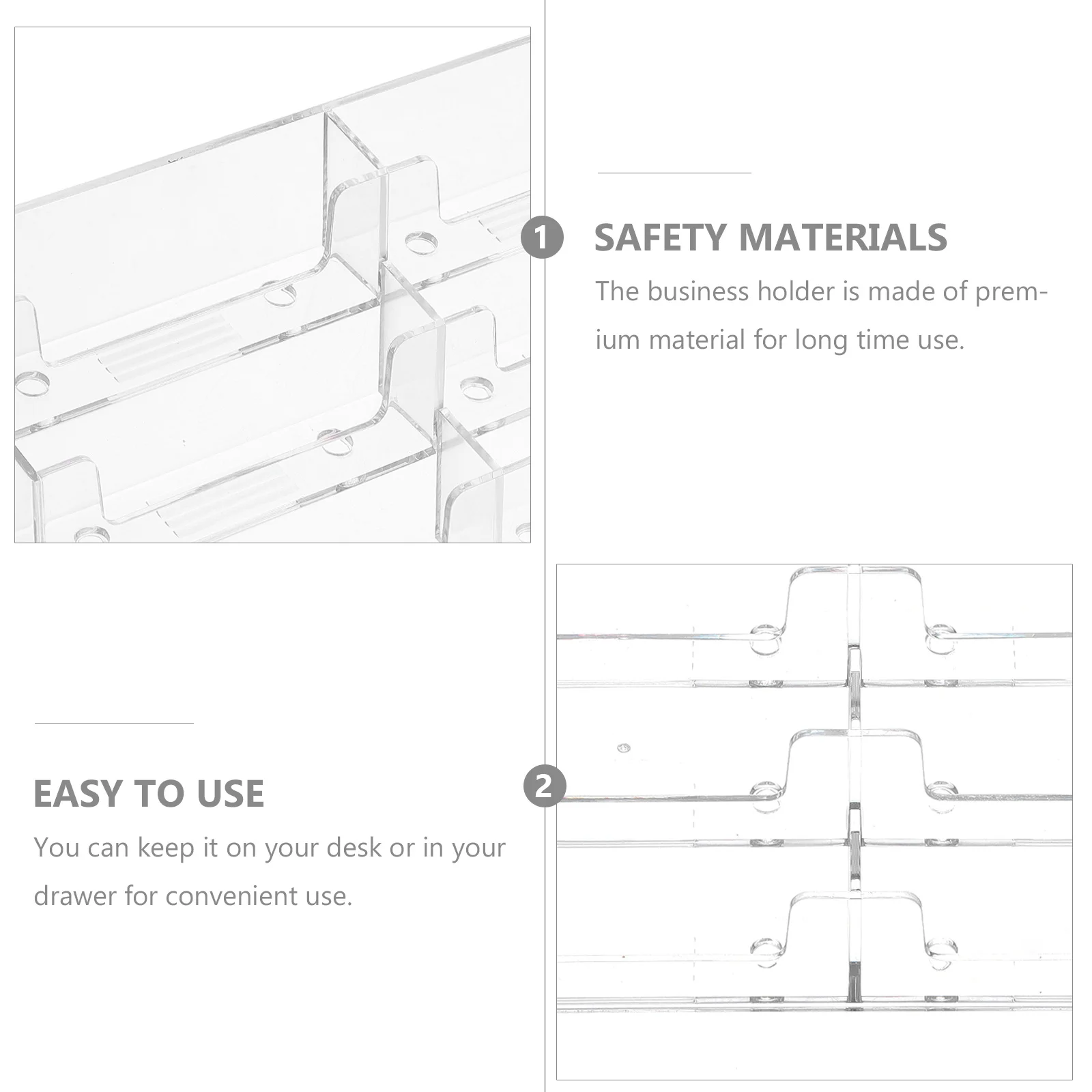 1 قطعة حالة الأعمال شفافة الاكريليك حامل بطاقة الاسم المنظم مكتب صندوق تخزين اللوازم المكتبية بطاقات الأعمال عرض موقف