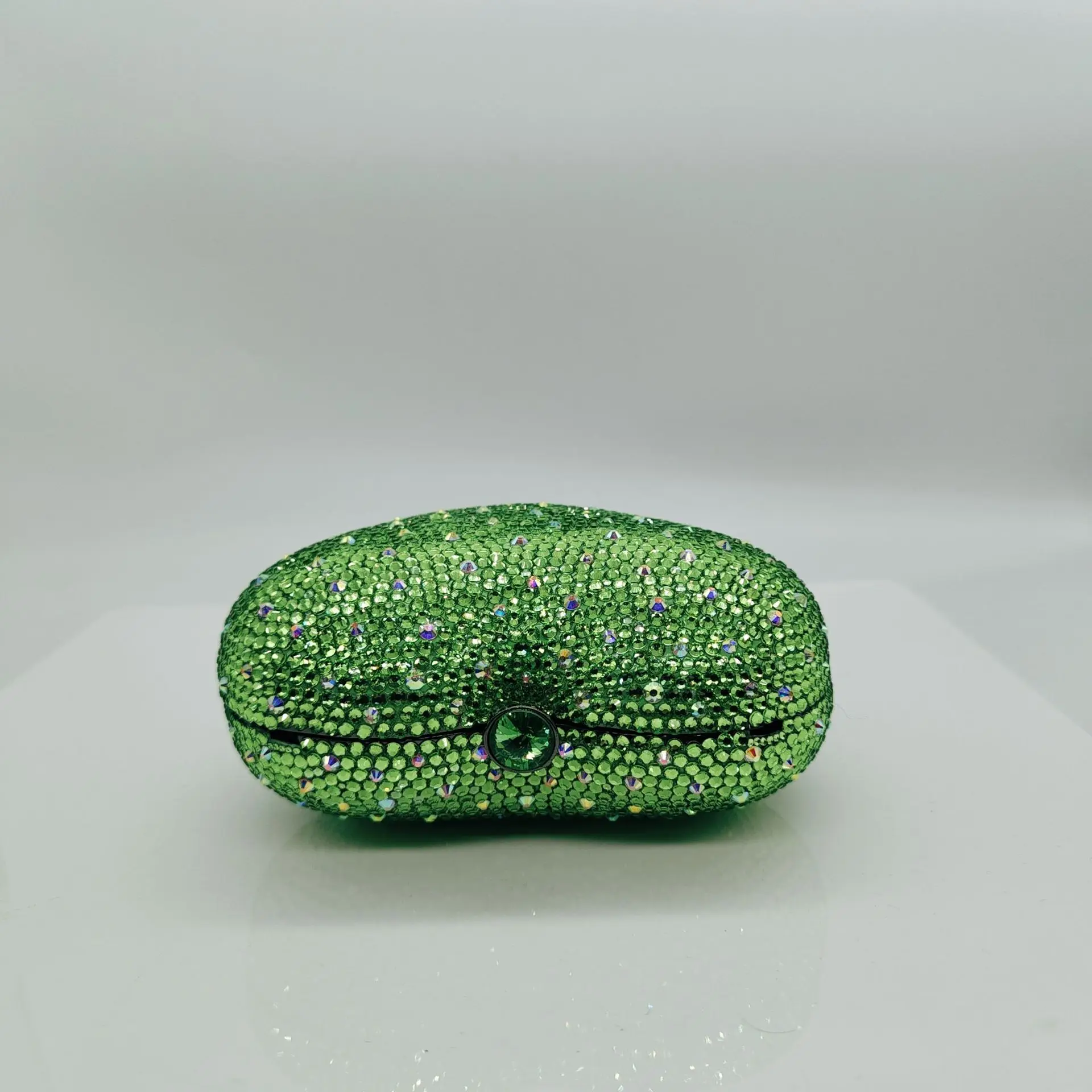 High-End Heart Shape Women Crystal Evening Bag WHTUOHENG Luxury Green/Blue Diamond Clutches Party Prom Purses Rhinestone Clutch view 2